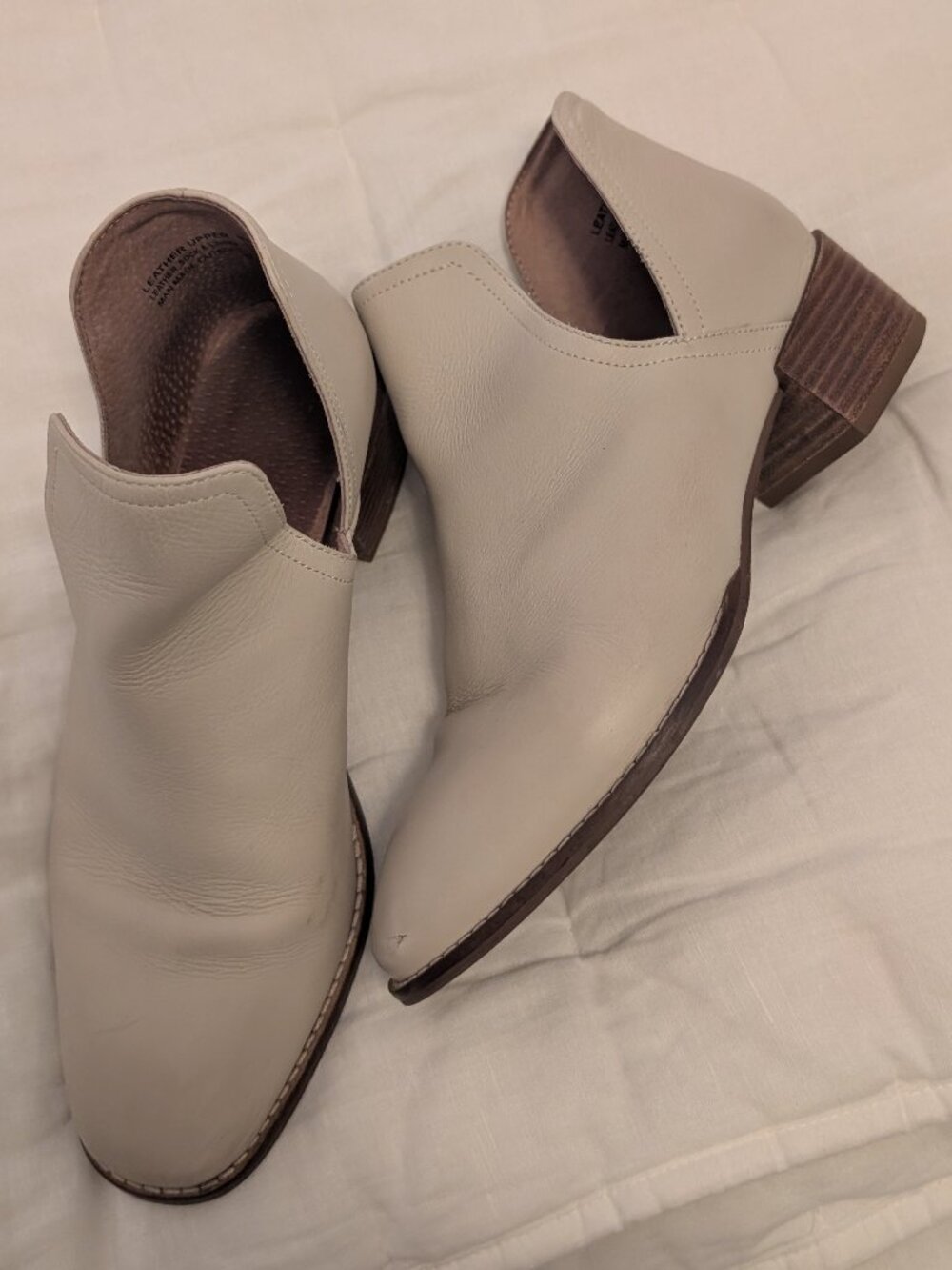 Seychelles Cream Leather Western Cutout Ankle Booties Size 9 - Picture 3 of 6